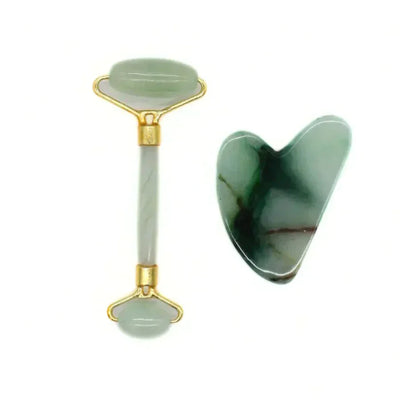 MARBLE STONE JADE ROLLER & GUA SHA