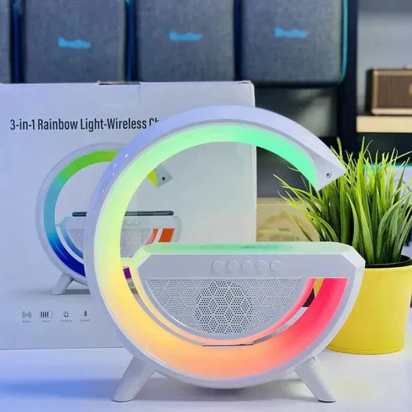 RGB Light Wireless Charger Stand USB Bluetooth Speaker